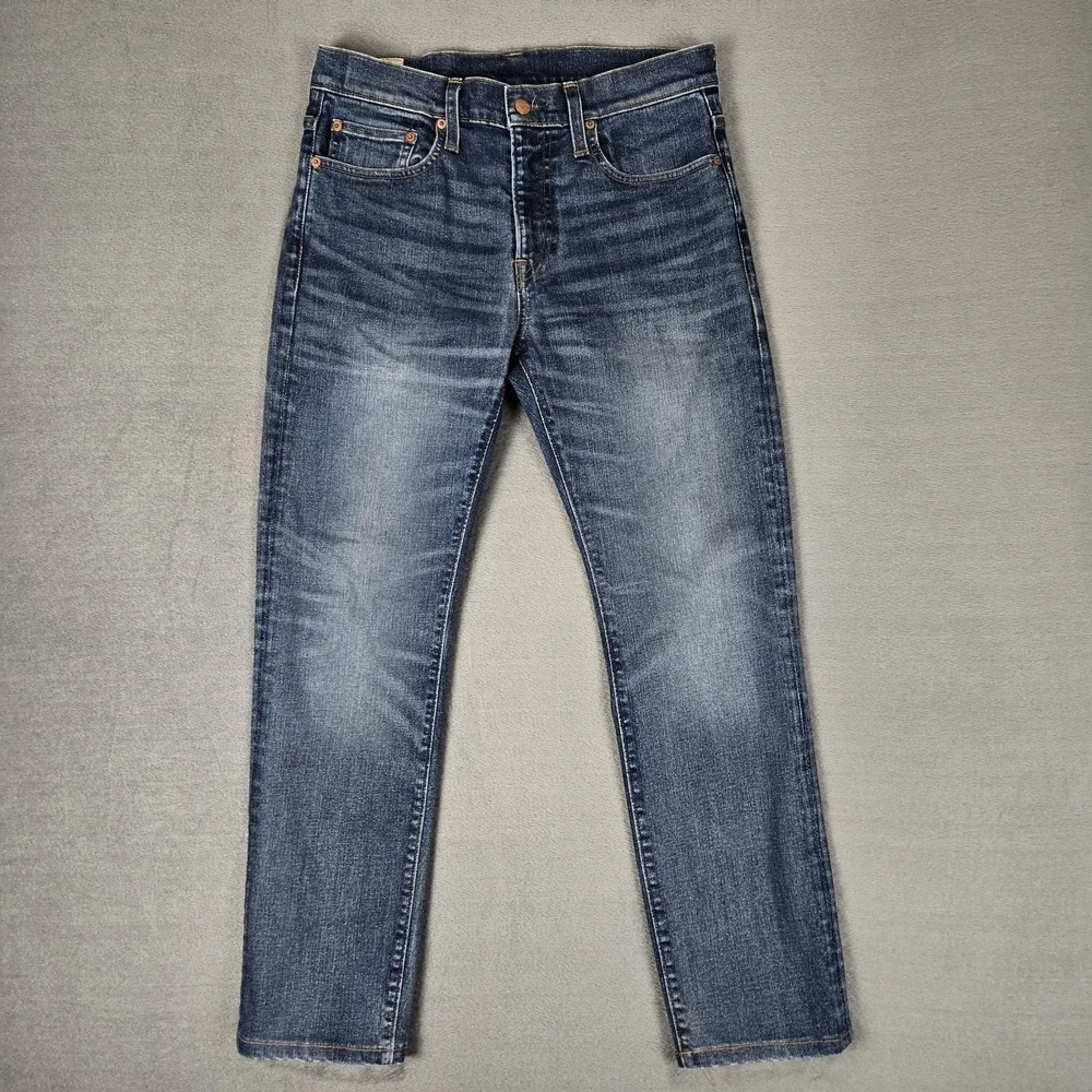 J. Crew 484 A Cone Denim Jeans Mens 30x30‎ Slim Fit Blue Med Wash Stretch